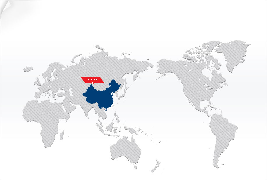 World map showing China